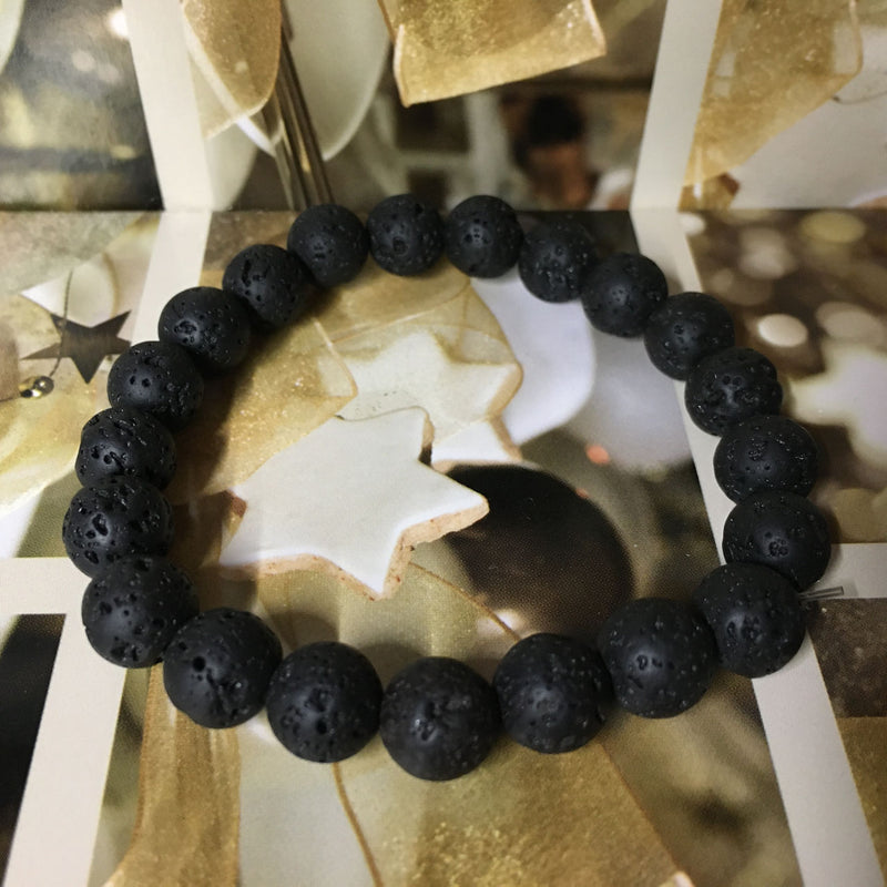 Lava Stone Beaded Bracelet for Men and Women-Great Gift Ideas!