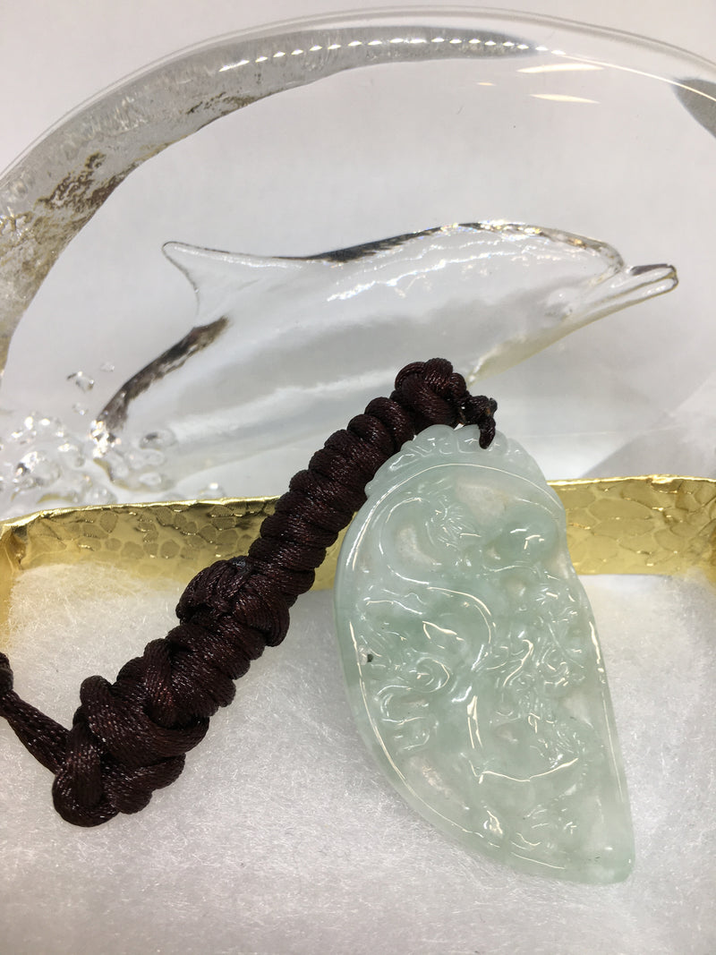 Beautiful Designed Natural Jadeite Jade Dragon Pendant Necklace
