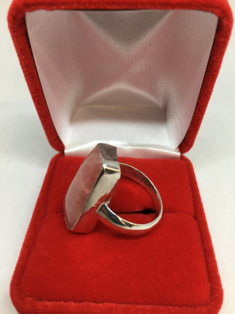 Unique Design Natural Rhodochrosite Gemstone Ring with 925 Sterling Silver