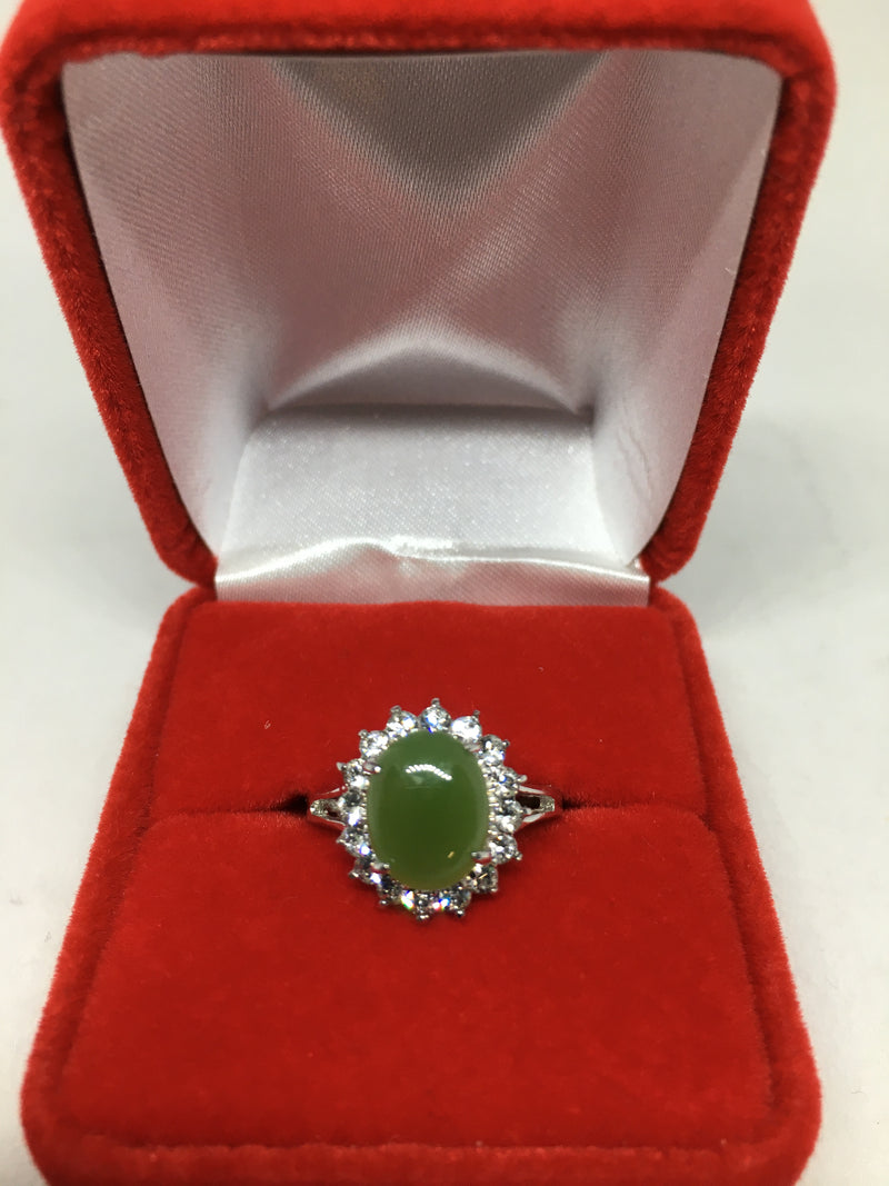Very Stunning Natural Green Jade Ring for Her