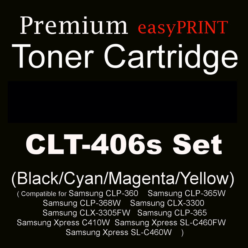CLT 406S 4PK New Compatible Color Toner Cartridge Combo See, CLT-K406s, CLT-M406s,CLT-Y406s,CLT-C406S