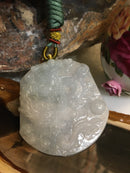 Natural White Jadeite Jade Pendant Necklace With Lucky Flying Dragon-Gifts For Men
