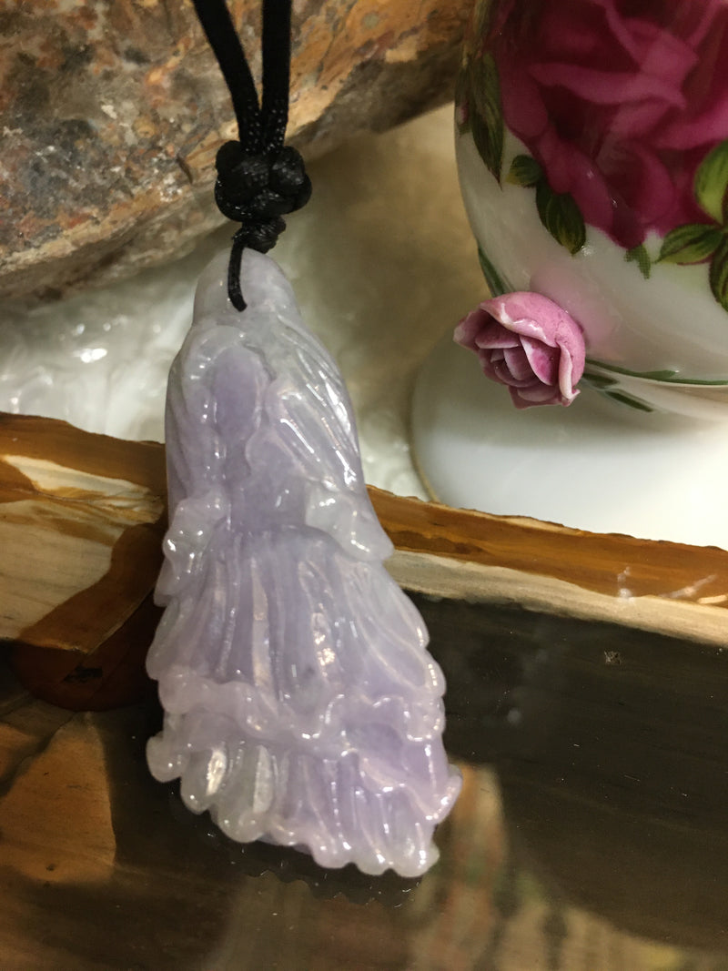 Luxury Natural Lavender Jadeite Jade Pendant Jewelry For Her - Best Gifts For Her