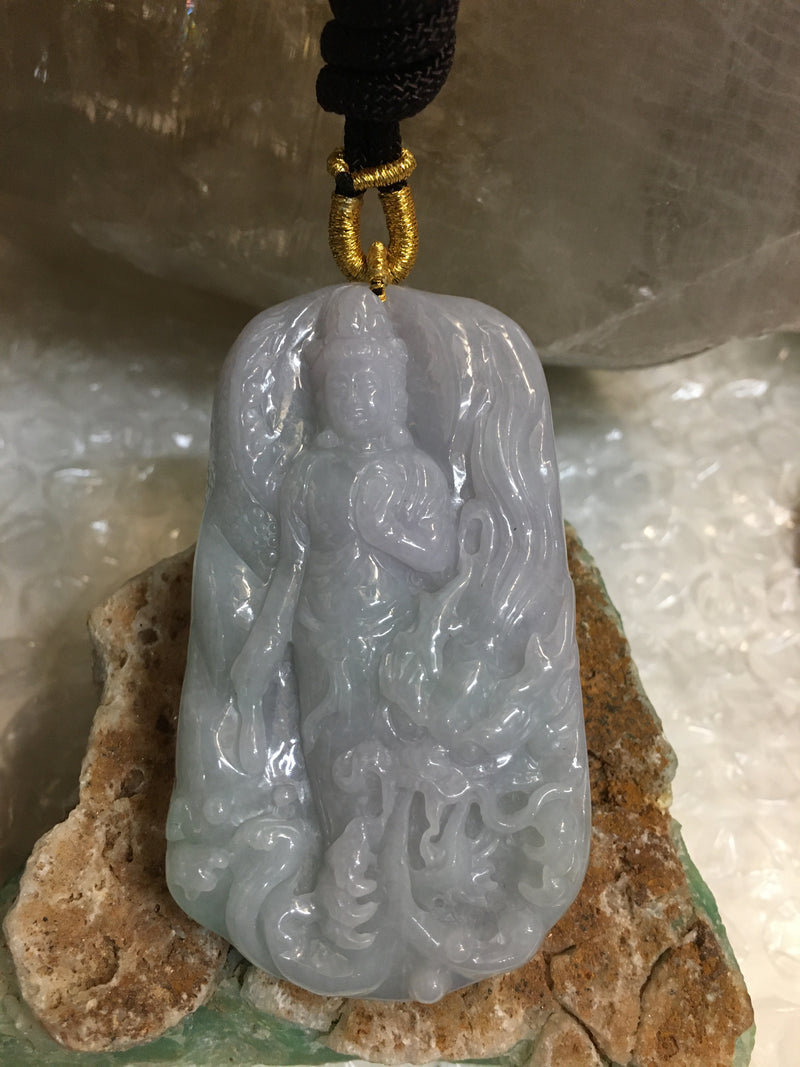 Green And Lavender Jade Buddha Pendant - Best Gifts For Men