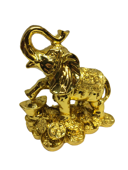 Stunning Lucky Golden Elephant Stand On The Gold Mountain