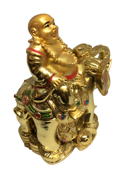 Stunning Golden Elephant with Buddha