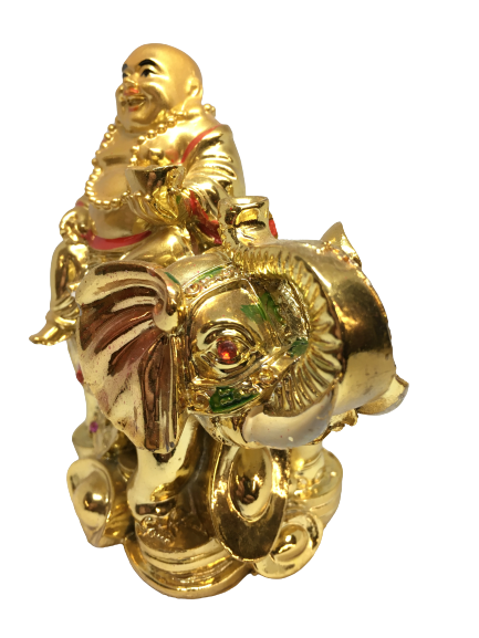 Stunning Golden Elephant with Buddha