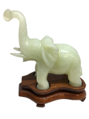 Gorgeous Lucky White Jade Elephant Statue Carving - Unique Gift Ideas