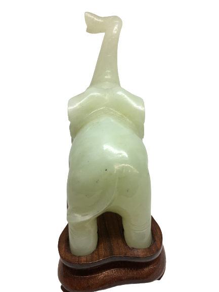 Gorgeous Lucky White Jade Elephant Statue Carving - Unique Gift Ideas