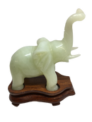 Gorgeous Lucky White Jade Elephant Statue Carving - Unique Gift Ideas