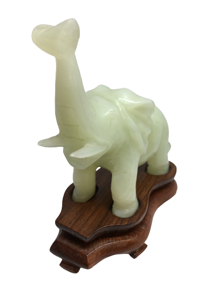 Gorgeous Lucky White Jade Elephant Statue Carving - Unique Gift Ideas