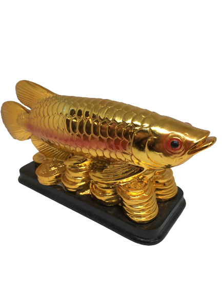 Golden Dragon Fish Statue