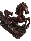 Gorgeous Double Brown Flying Horses Statue