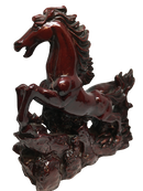 Gorgeous Double Brown Flying Horses Statue