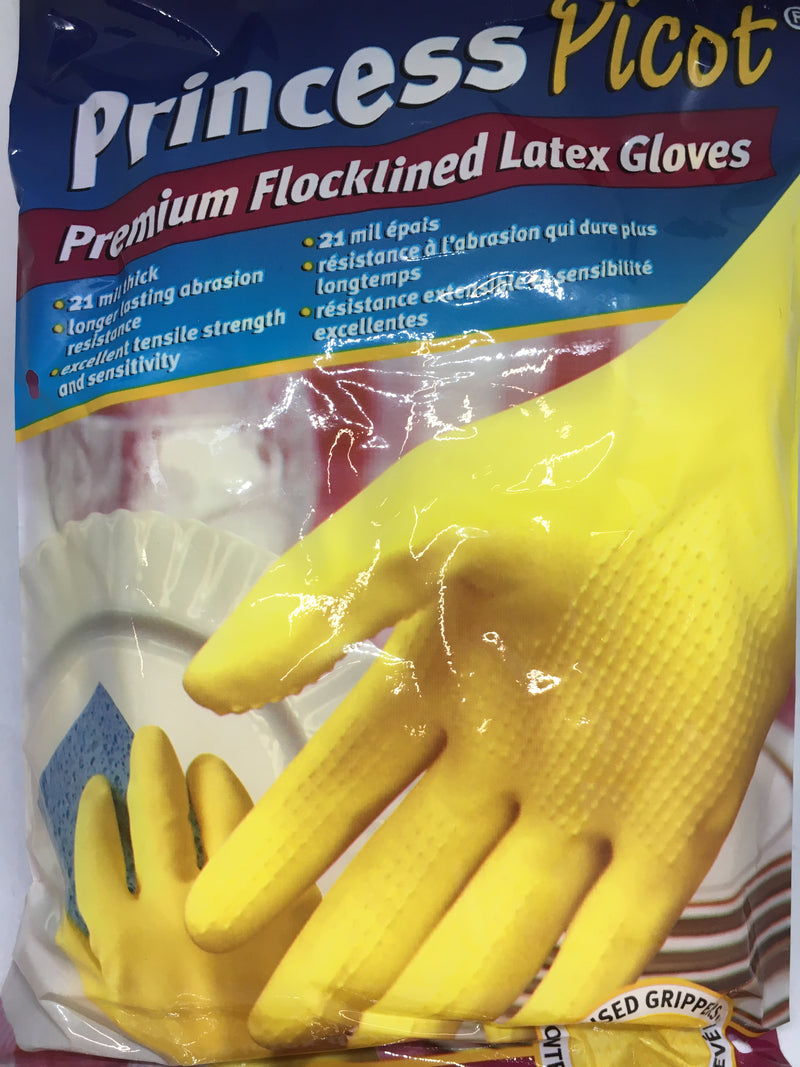Premium Household Flocklined Latex Gloves