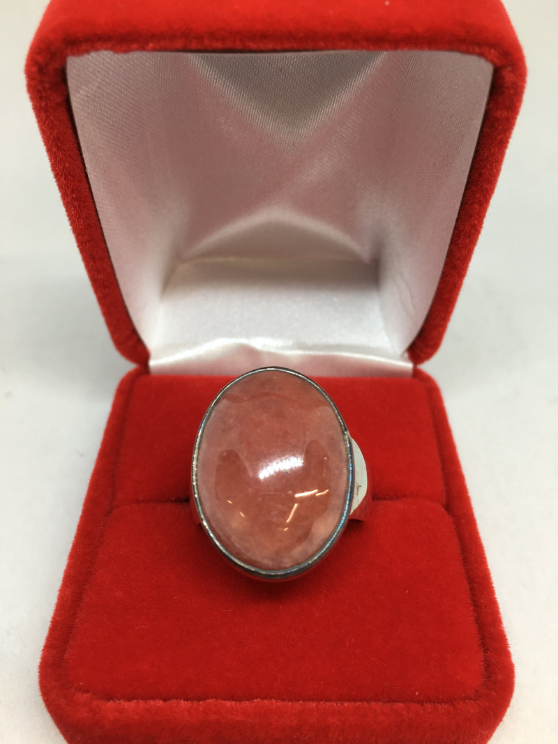 Stunning Natural Rhodochrosite Gemstone Rings with 925 Sterling Silver