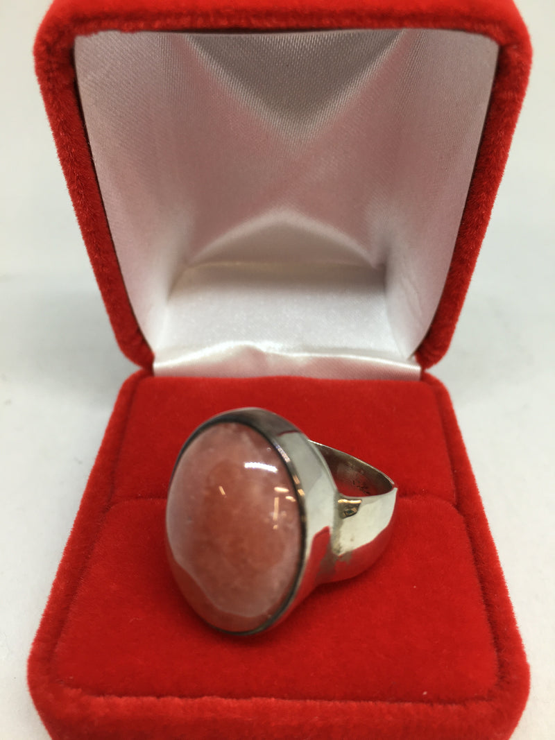 Stunning Natural Rhodochrosite Gemstone Rings with 925 Sterling Silver
