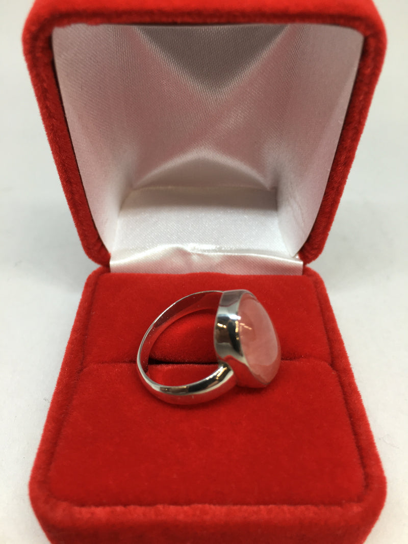 Stunning Natural Rhodochrosite Gemstone Ring with Sterling Silver