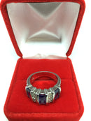 Gorgeous Sterling Silver Ring with Premium Amethyst and Cubic Zirconia