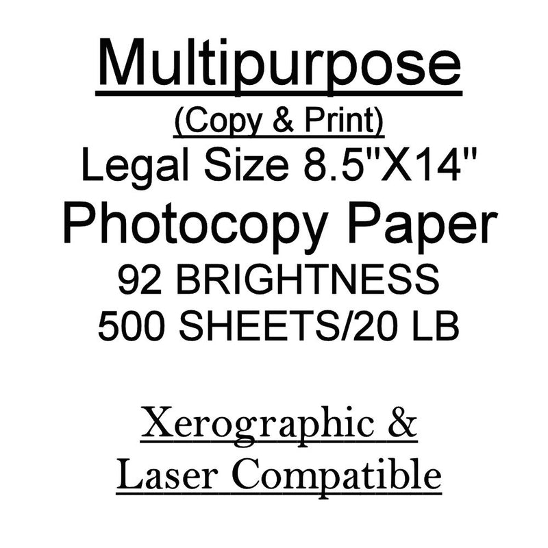 Multipurpose Xerographic & Laser Compatible Copy or Printing Paper