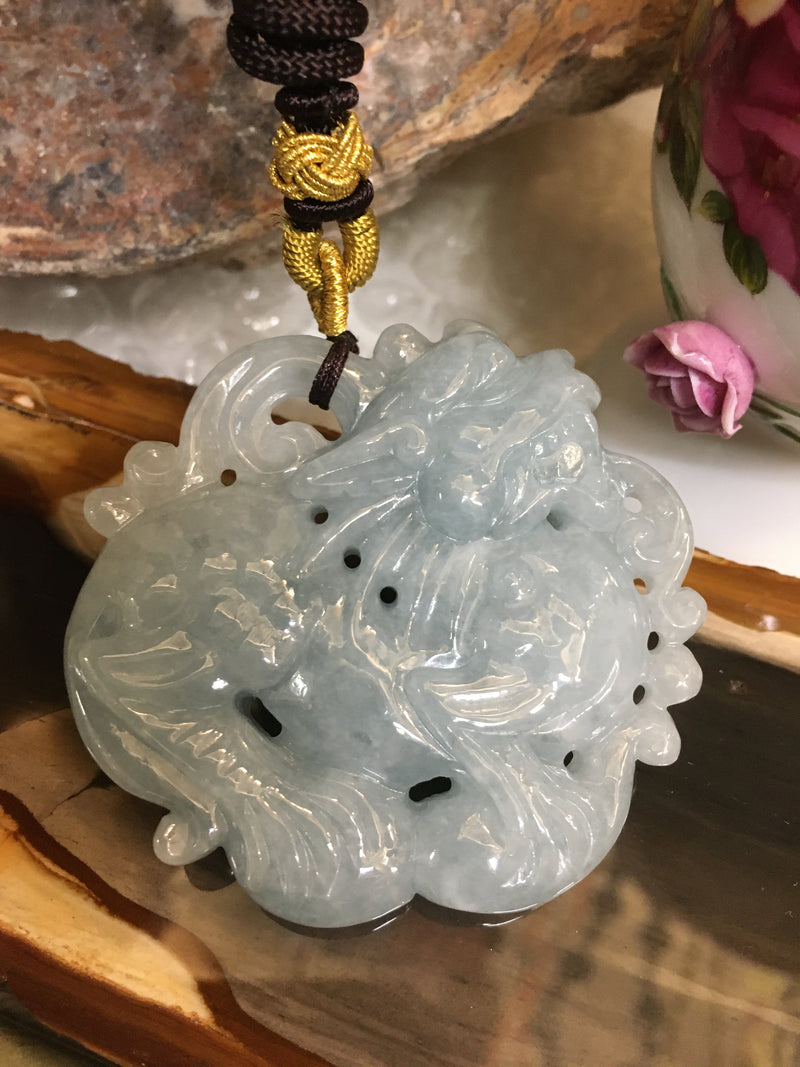Rare Burma Jadeite Jade QiLin Pendant Necklace - Best Gifts For Blessing