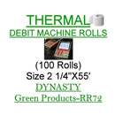 2 1/4" x 55' RR72 Premium Quality BPA Free Debit Machine Thermal Rolls-100 Rolls